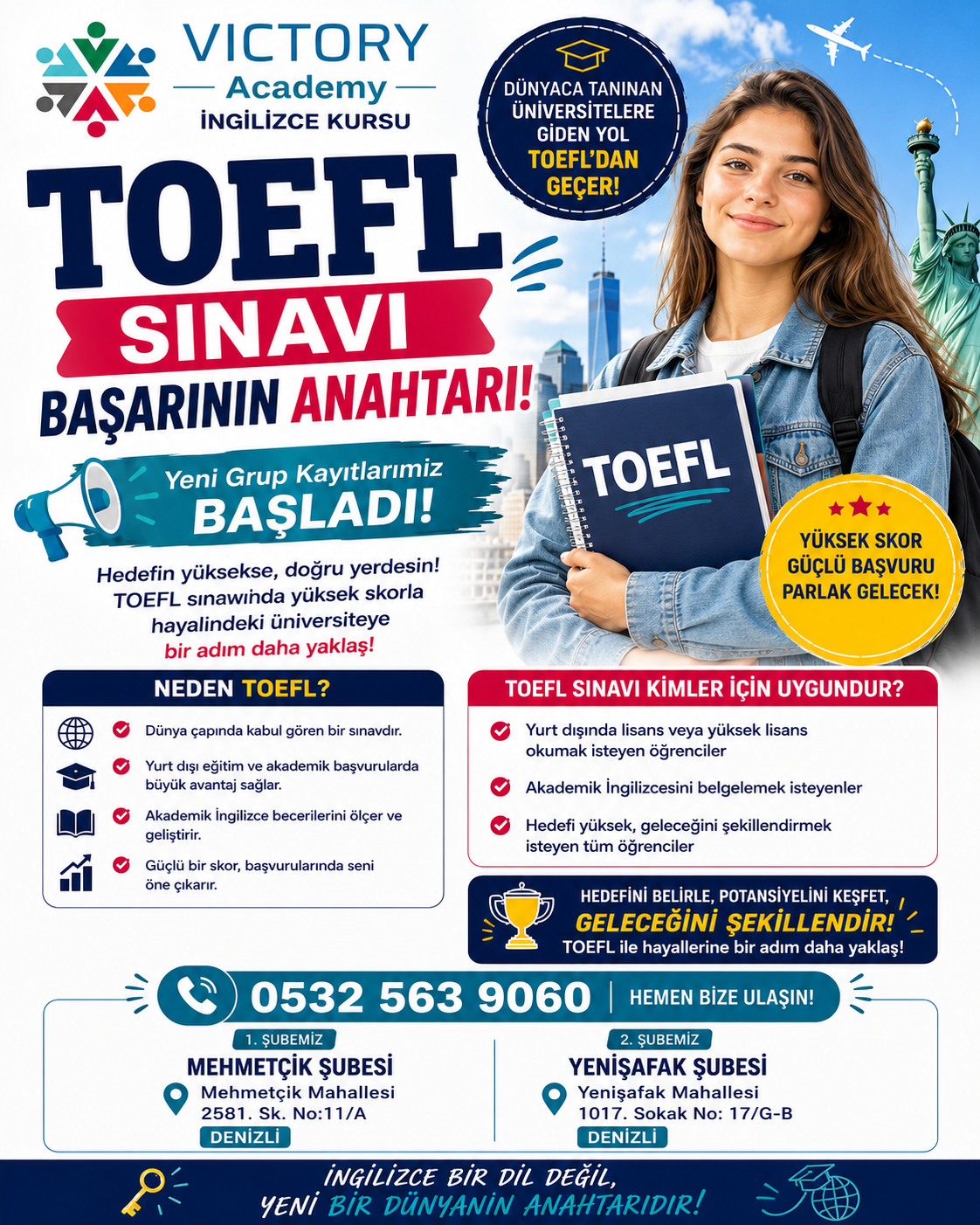 Victory Academy TOEFL sınavı hazırlık kursu duyurusu